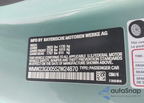 2025 Mini Hardtop Cooper S from USA, damaged, VIN WMW23GD05S2W24870